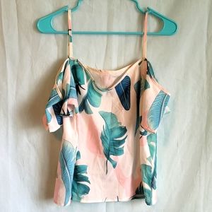 Cold shoulder feather design sure